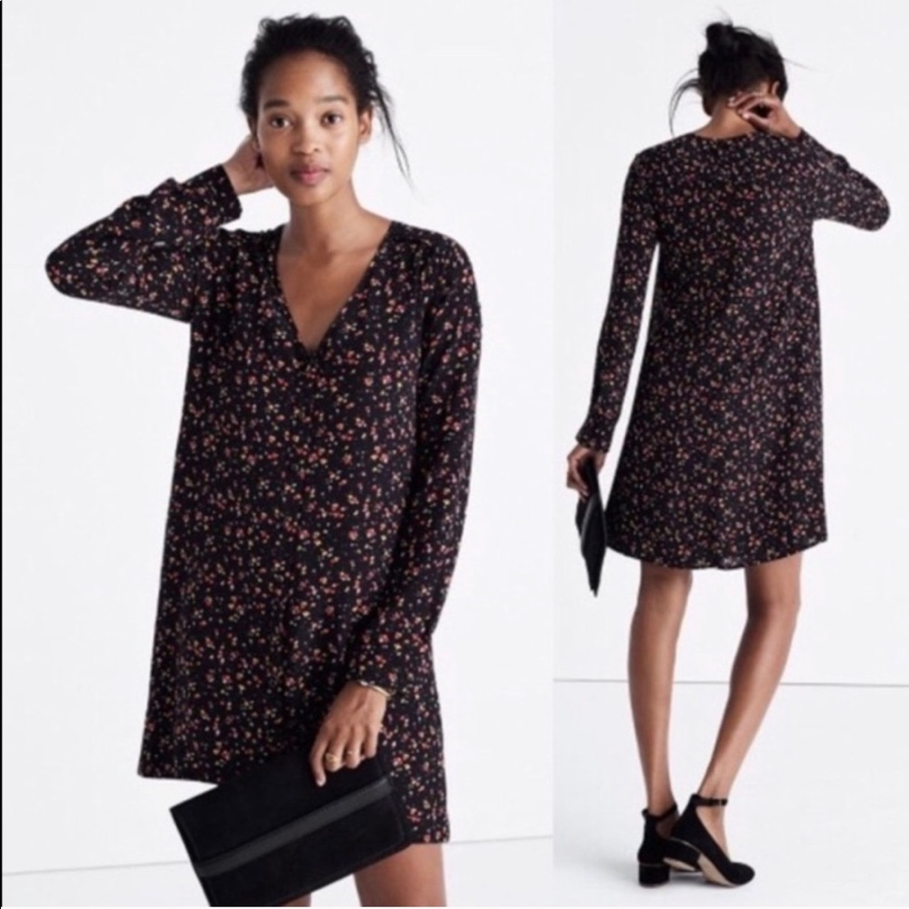 Madewell Et Sezane silk floral dress XXS